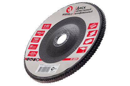 Круг лепестковый торцевой Intertool - 180 мм Р40