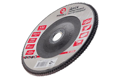 Круг лепестковый торцевой Intertool - 180 мм Р80