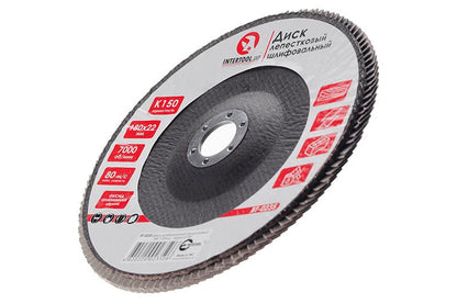 Круг лепестковый торцевой Intertool - 180 мм Р150