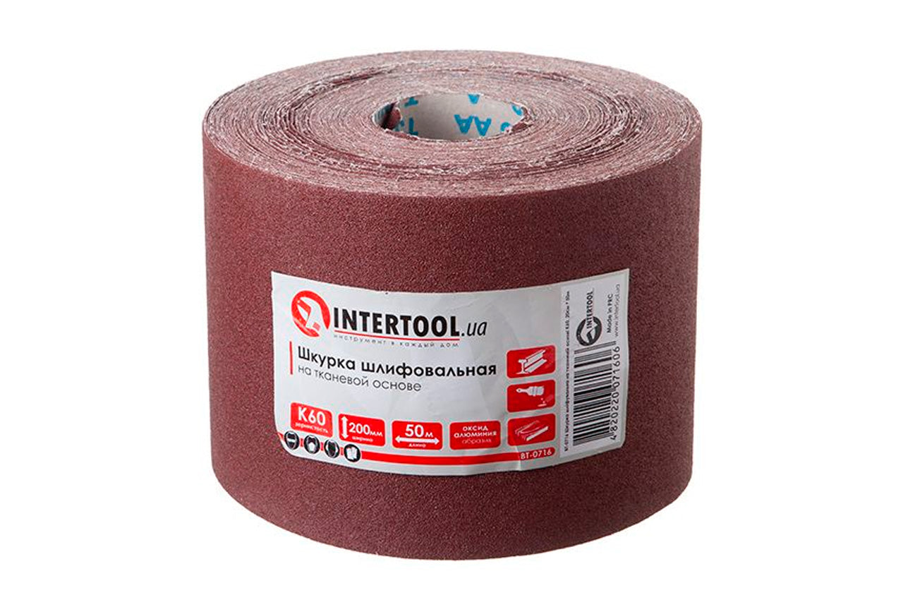 Шлифовальная шкурка Intertool - 200 мм х 50 м P60
