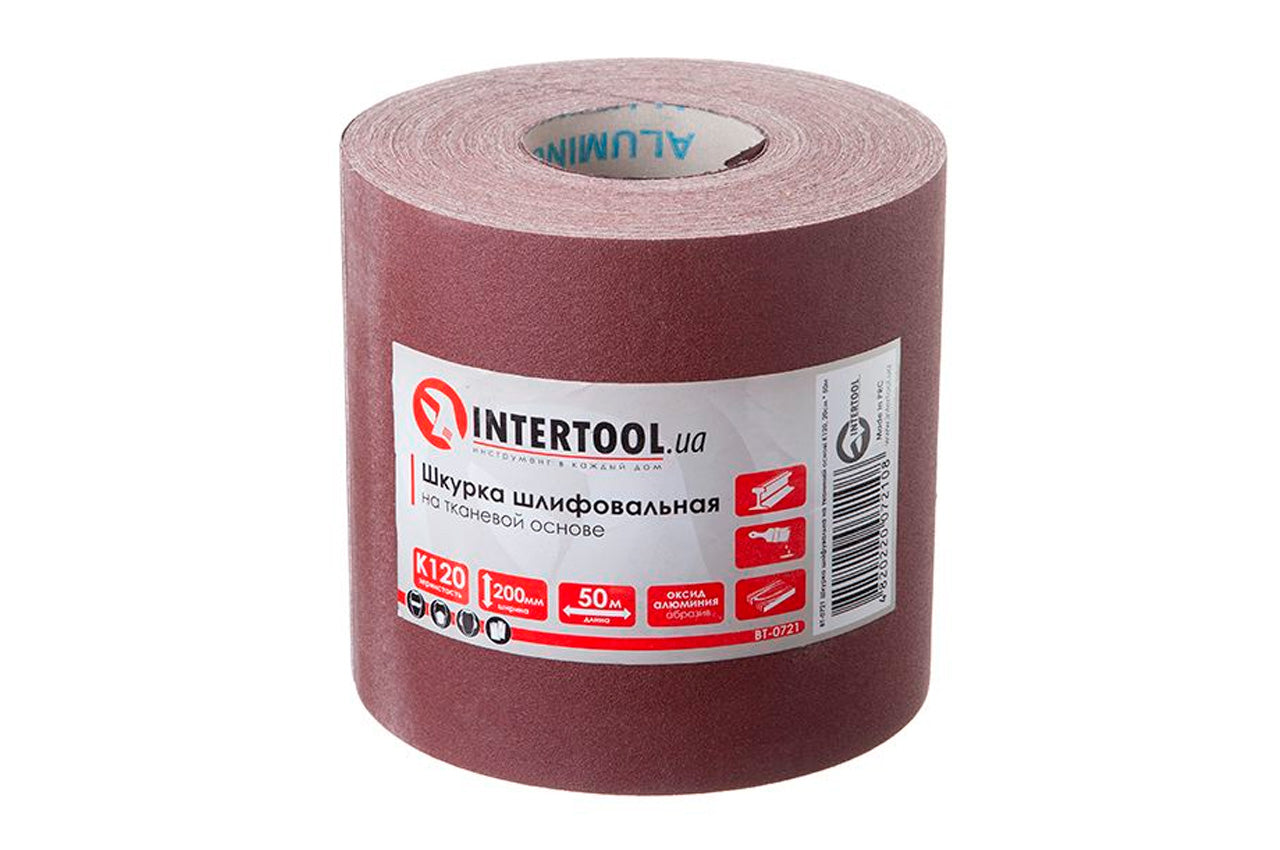Шлифовальная шкурка Intertool - 200 мм х 50 м P120