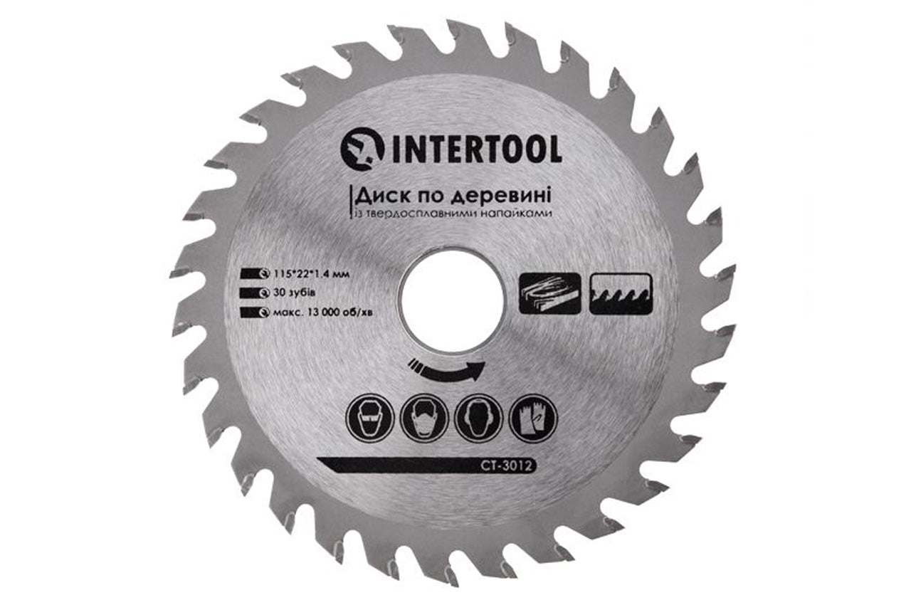 Диск пильный Intertool - 115 х 30T х 22,2 мм