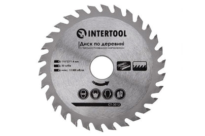 Диск пильный Intertool - 115 х 30T х 22,2 мм