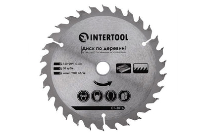 Диск пильный Intertool - 160 х 30T х 20 мм