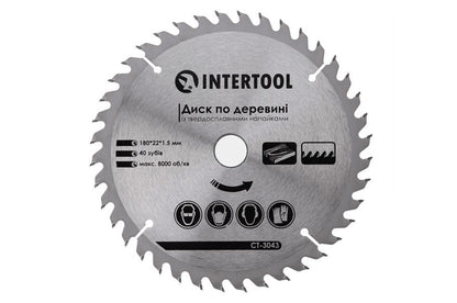 Диск пильный Intertool - 180 х 40T х 20 мм