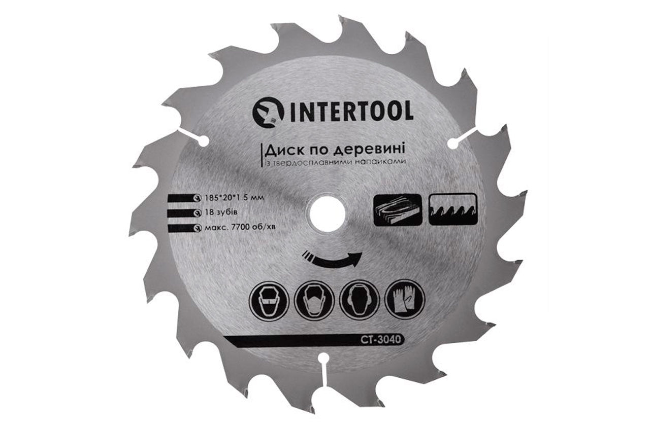 Диск пильный Intertool - 185 х 18T х 20 мм