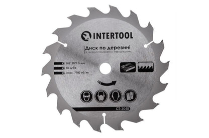 Диск пильный Intertool - 185 х 18T х 20 мм