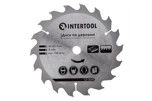 Диск пильный Intertool - 185 х 18T х 20 мм