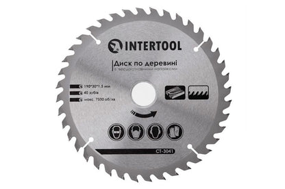 Диск пильный Intertool - 190 х 40T х 30 мм