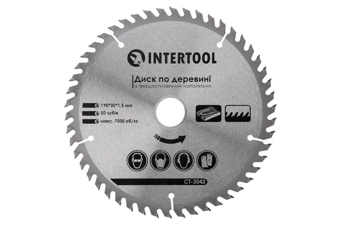 Диск пильный Intertool - 190 х 50T х 30 мм