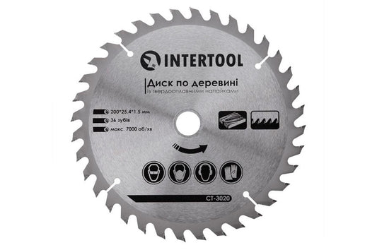 Диск пильный Intertool - 200 х 36T х 25,4 мм