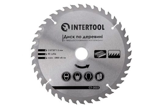 Диск пильный Intertool - 210 х 40T х 30 мм