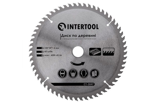 Диск пильный Intertool - 230 х 60T х 30 мм