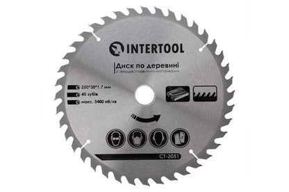 Диск пильный Intertool - 250 х 40T х 30 мм