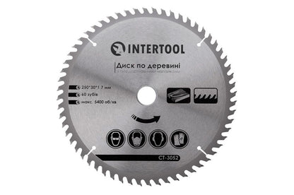 Диск пильный Intertool - 250 х 60T х 30 мм