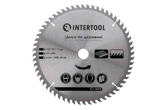 Диск пильный Intertool - 250 х 60T х 30 мм
