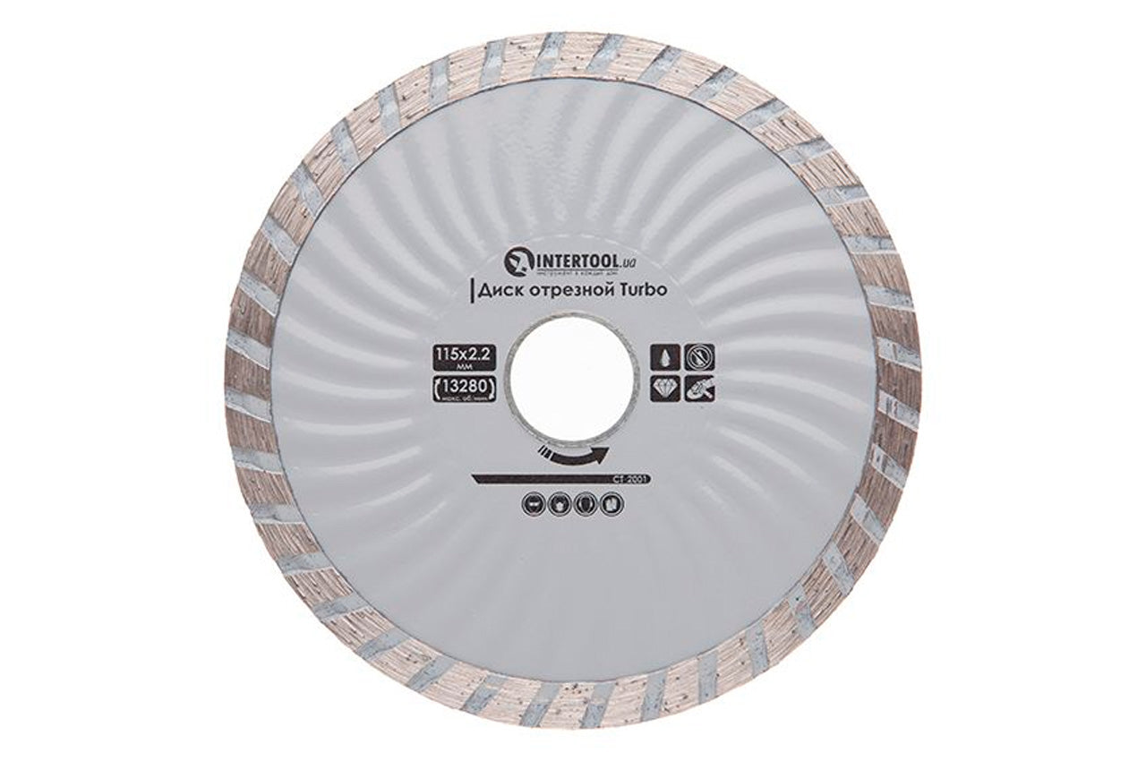 Диск алмазный Intertool - 115 мм турбоволна