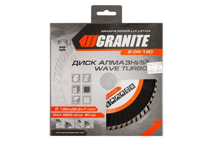 Диск алмазный Granite - 180 мм турбоволна
