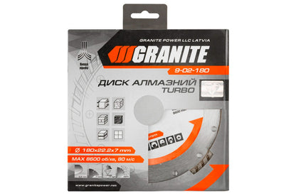 Диск алмазный Granite - 180 мм турбо