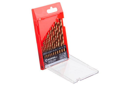 Набор сверл по металлу Intertool - 13 шт. (1,5-6,5 мм), титан