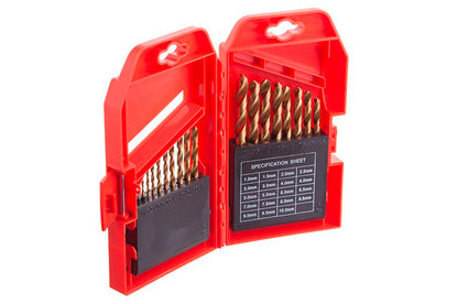 Набор сверл по металлу Intertool - 19 шт. (1-10 мм), титан