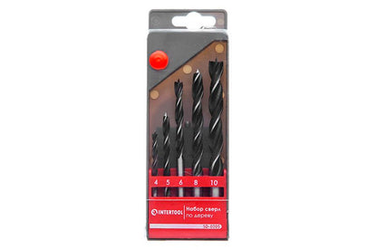 Набор сверл по дереву Intertool - 5 шт. (4, 5, 6, 8, 10 мм)