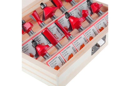 Набор фрез концевых по дереву Intertool - 12 шт.