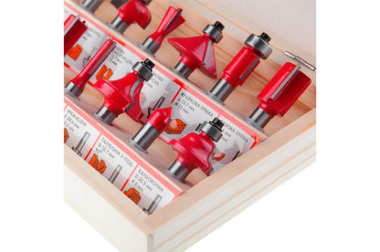 Набор фрез концевых по дереву Intertool - 12 шт.