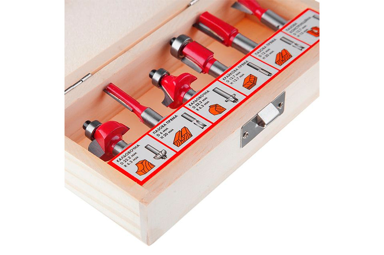 Набор фрез концевых по дереву Intertool - 6 шт.