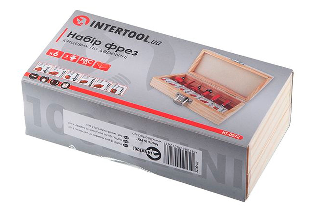 Набор фрез концевых по дереву Intertool - 6 шт.