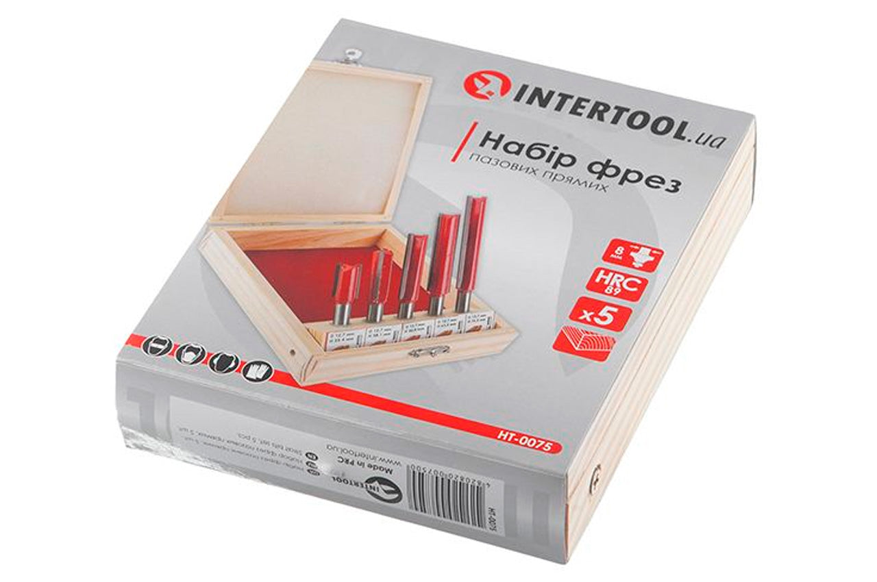 Набор фрез пазовых прямых Intertool - 5 шт.