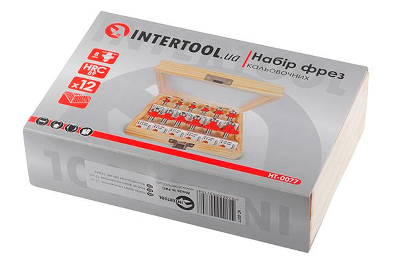 Набор фрез калевочных Intertool - 12 шт.