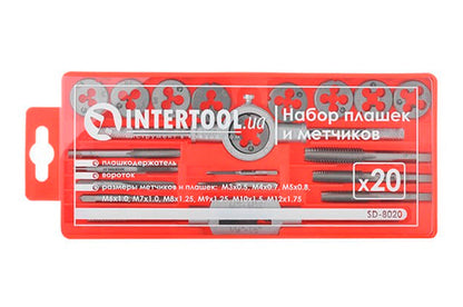 Набор метчиков и плашек Intertool - 20 ед