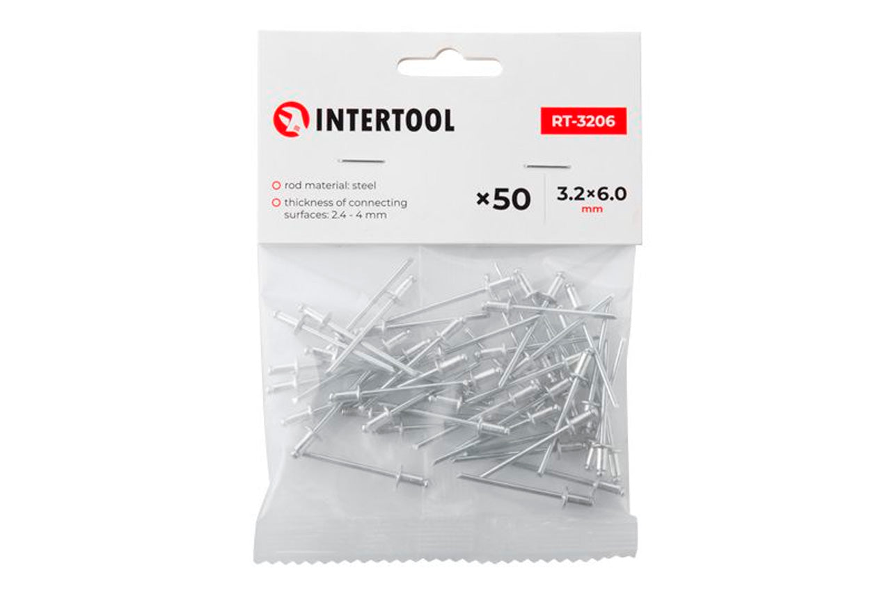Заклепки Intertool - 3,2 х 6,4 мм (50 шт.)