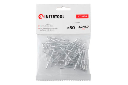 Заклепки Intertool - 3,2 х 8,0 мм (50 шт.)