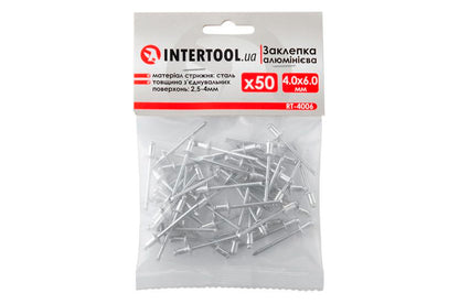 Заклепки Intertool - 4,0 х 6,0 мм (50 шт.)
