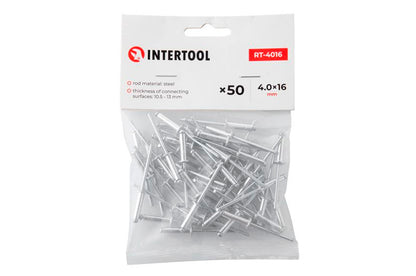 Заклепки Intertool - 4,0 х 16,0 мм (50 шт.)