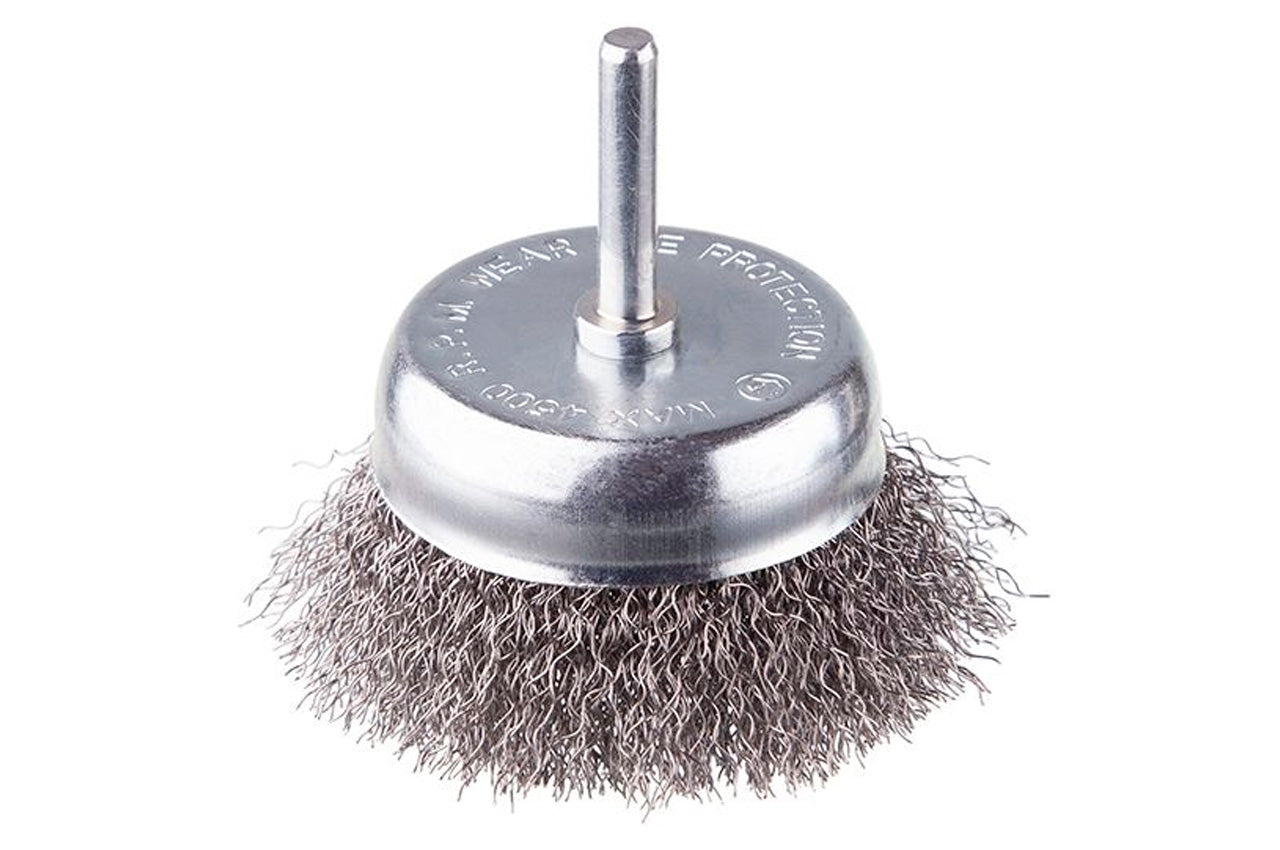 Щетка торцевая на дрель Intertool - 75 мм рифленая, стержень 6 мм