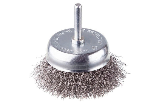 Щетка торцевая на дрель Intertool - 75 мм рифленая, стержень 6 мм