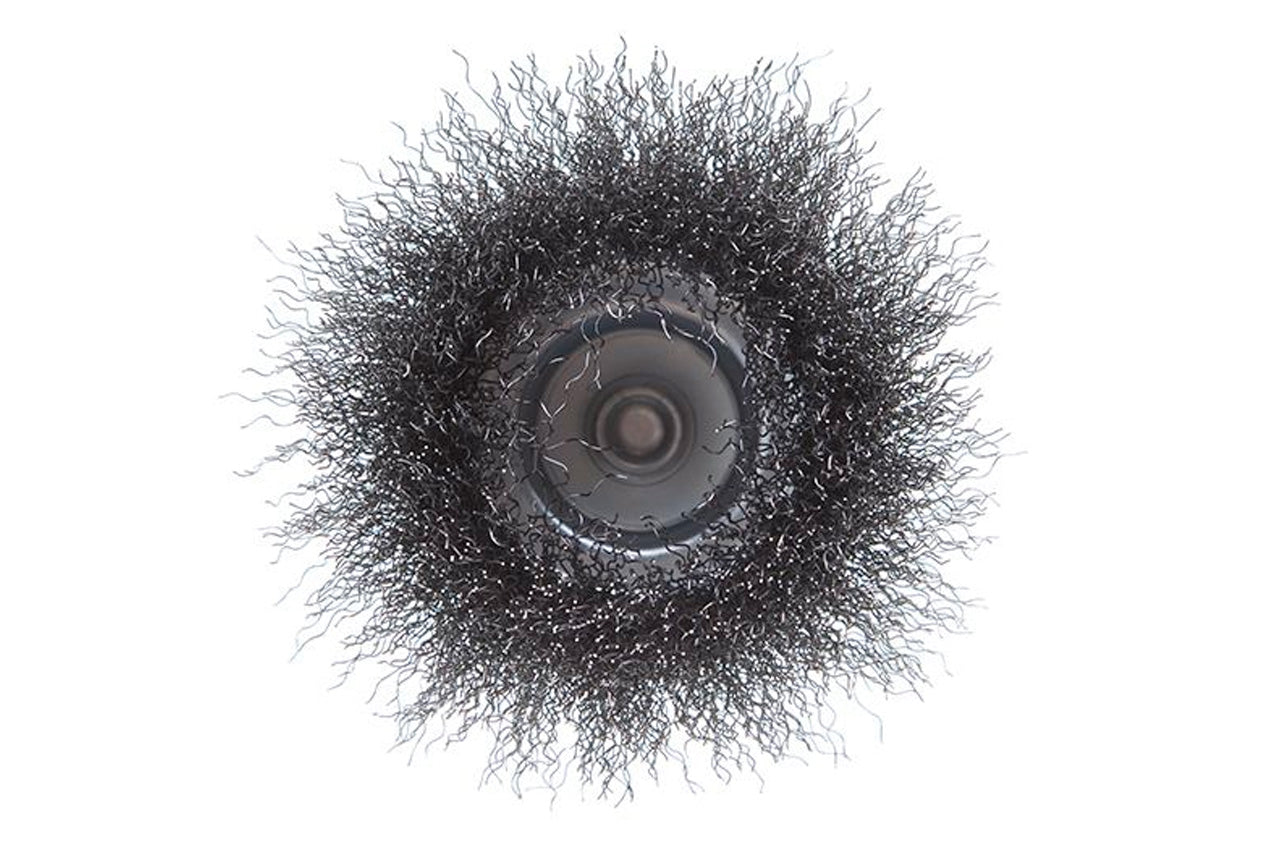 Щетка торцевая на дрель Intertool - 100 мм рифленая, стержень 6 мм