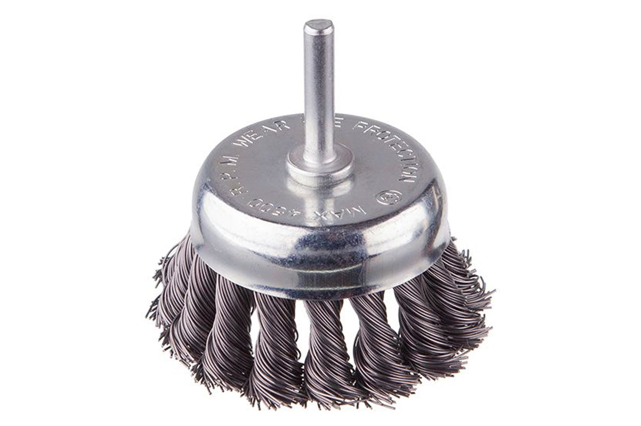Щетка торцевая на дрель Intertool - 75 мм плетеная, стержень 6 мм