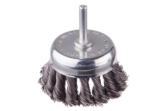 Щетка торцевая на дрель Intertool - 75 мм плетеная, стержень 6 мм