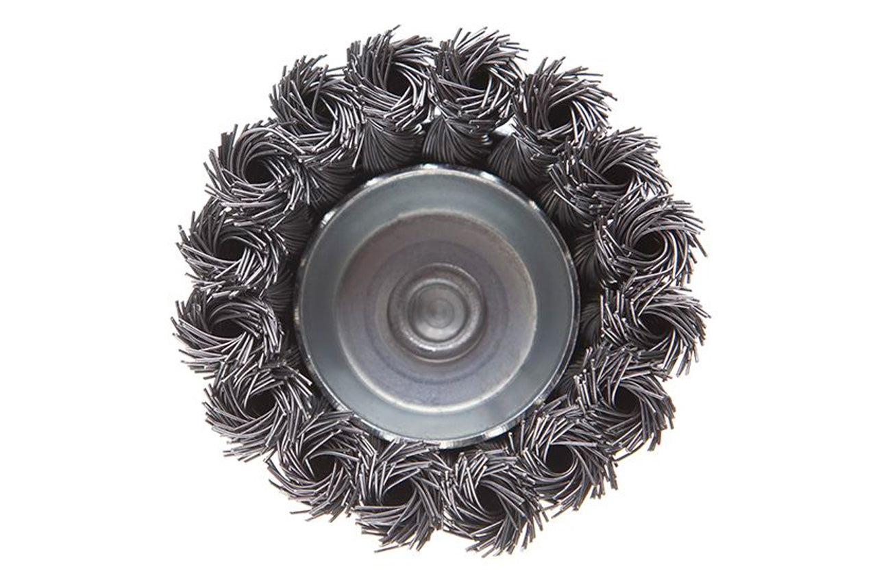 Щетка торцевая на дрель Intertool - 75 мм плетеная, стержень 6 мм