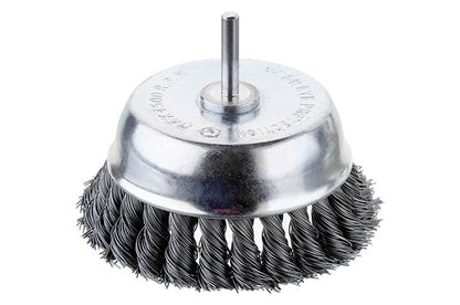 Щетка торцевая на дрель Intertool - 100 мм плетеная, стержень 6 мм