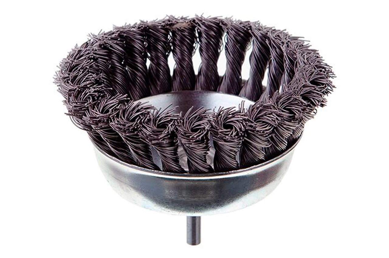 Щетка торцевая на дрель Intertool - 100 мм плетеная, стержень 6 мм