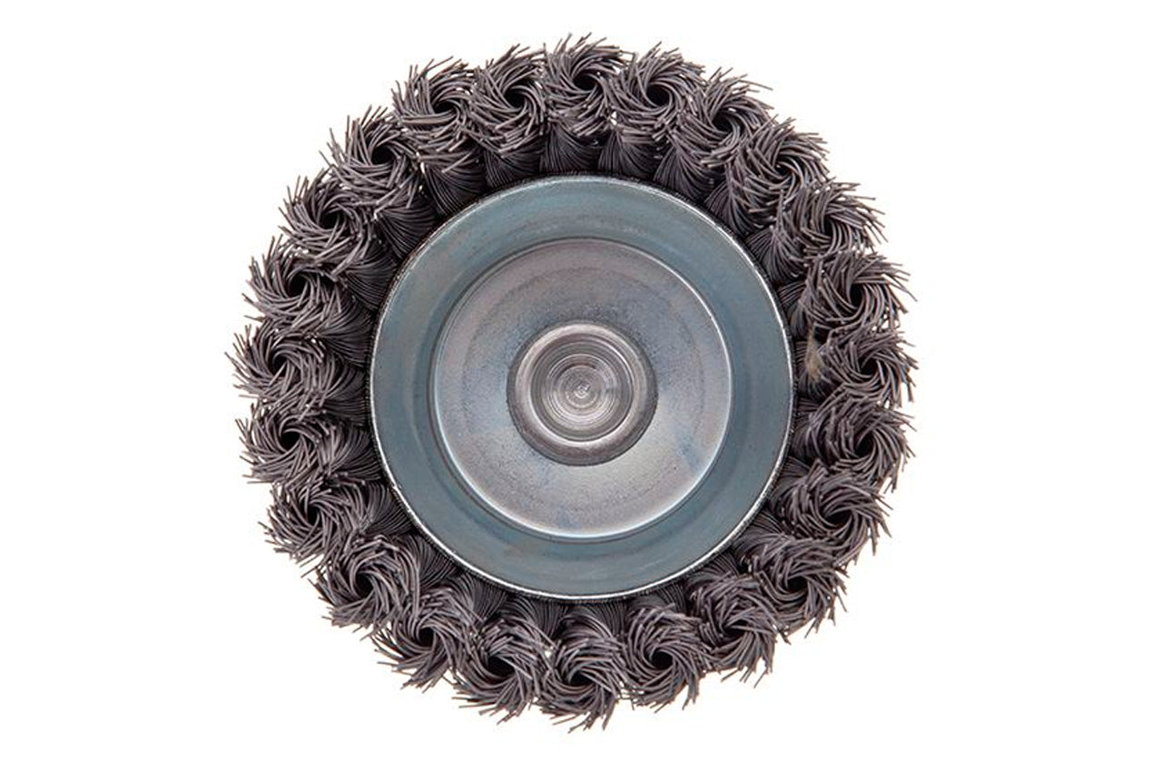 Щетка торцевая на дрель Intertool - 100 мм плетеная, стержень 6 мм