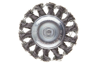 Щетка дисковая на дрель Intertool - 75 мм плетеная, стержень 6 мм