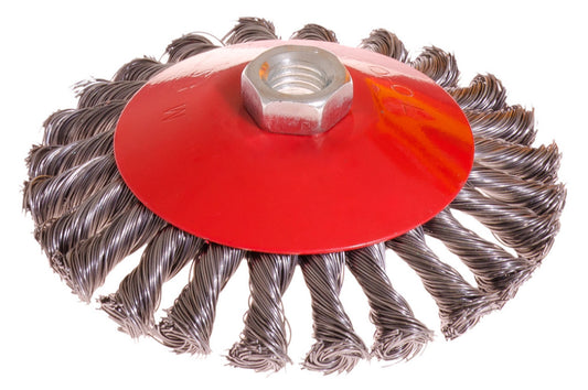 Щетка конусная Mastertool - 125 мм плетеная