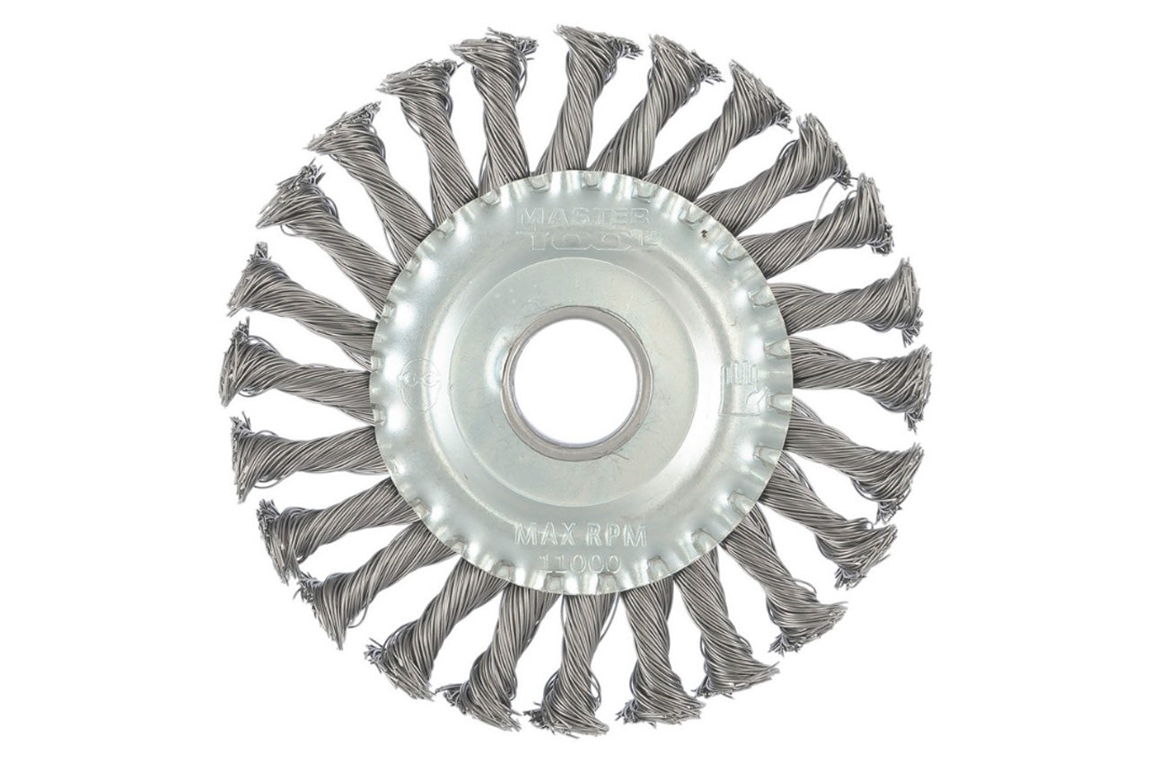 Щетка дисковая Mastertool - 125 мм плетеная