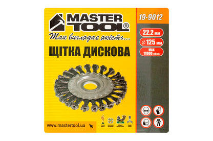 Щетка дисковая Mastertool - 125 мм плетеная